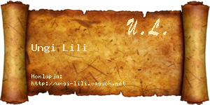 Ungi Lili névjegykártya